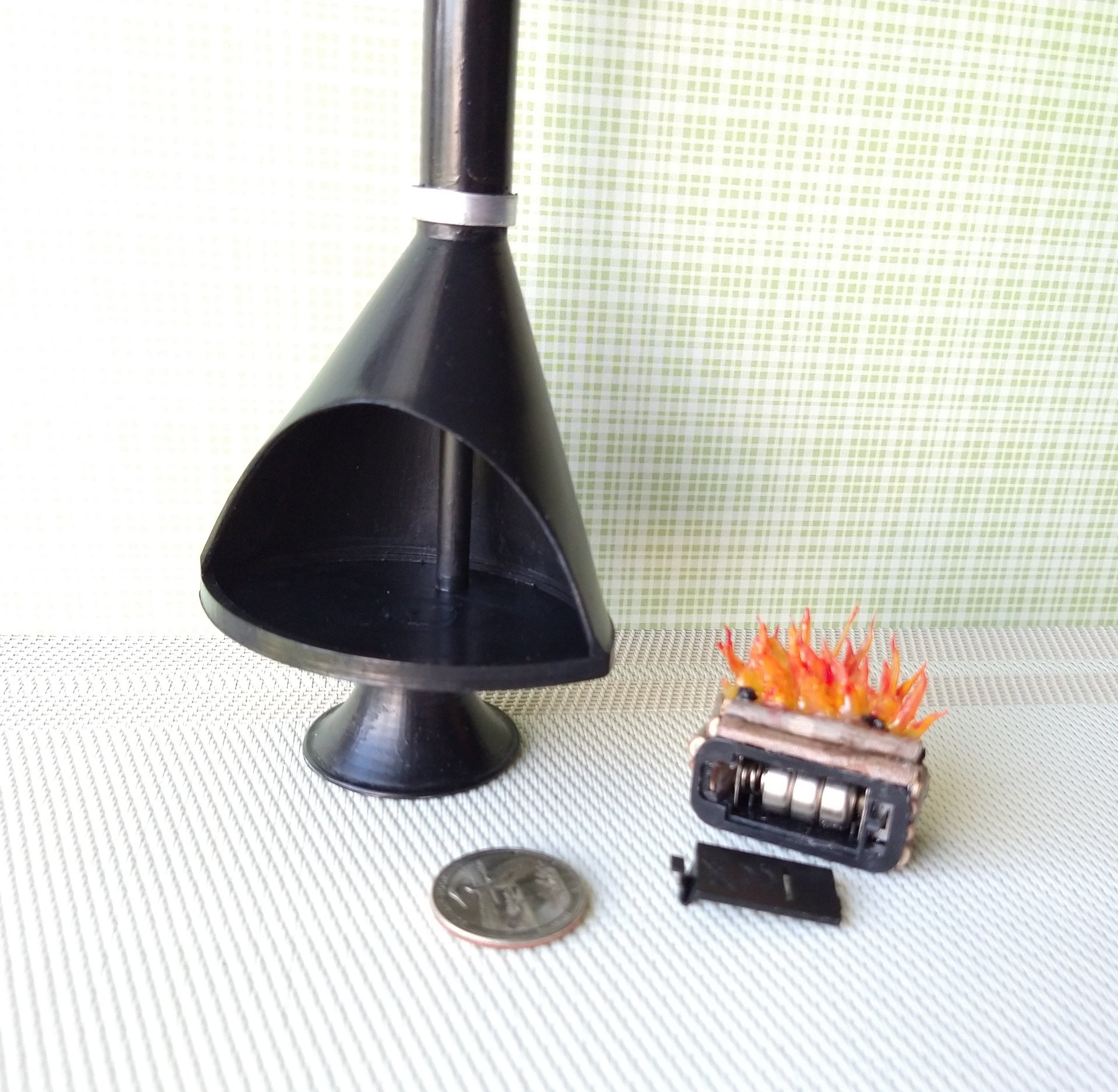 1:12 Dollhouse miniature Mid century modern fireplace MCM Black fireplace inspired by Malm fireplace Retro fireplace
