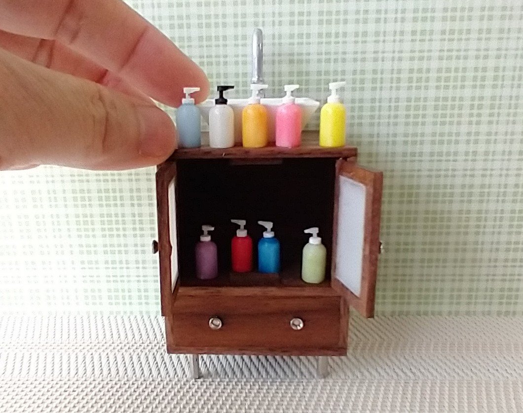 1:12 Dollhouse miniature hand soap or hand lotion Price is for EACH unit REF Red