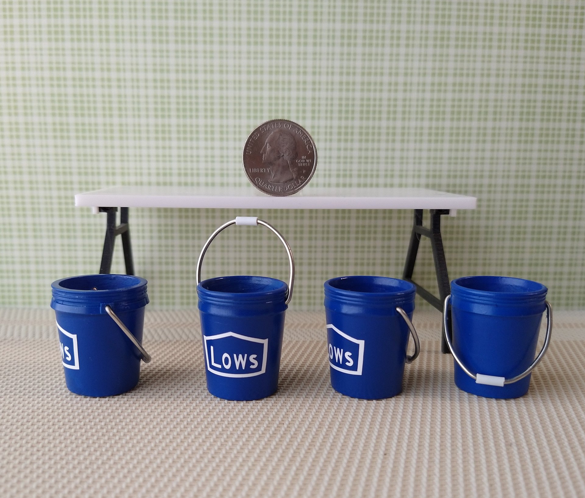 1:12 Dollhouse miniature all-purpose bucket equivalent to home center 5-gallon plastic bucket REF Blue Lows