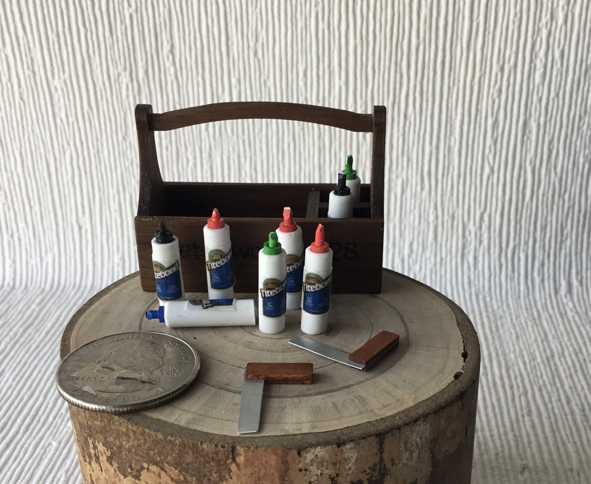 1:12 dollhouse miniature white glue in white bottle Price is PER BOTTLE