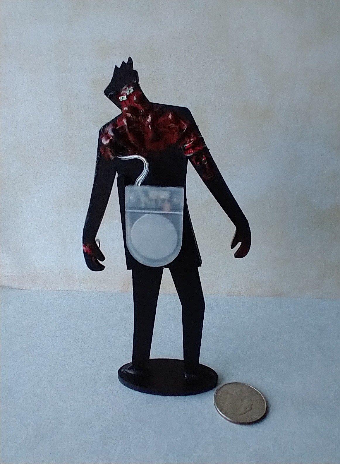 1:12 Dollhouse Halloween decor Zombie silhouette with light up red eyes Battery operated dollhouse Halloween lawn decor Jar lantern NOT included
