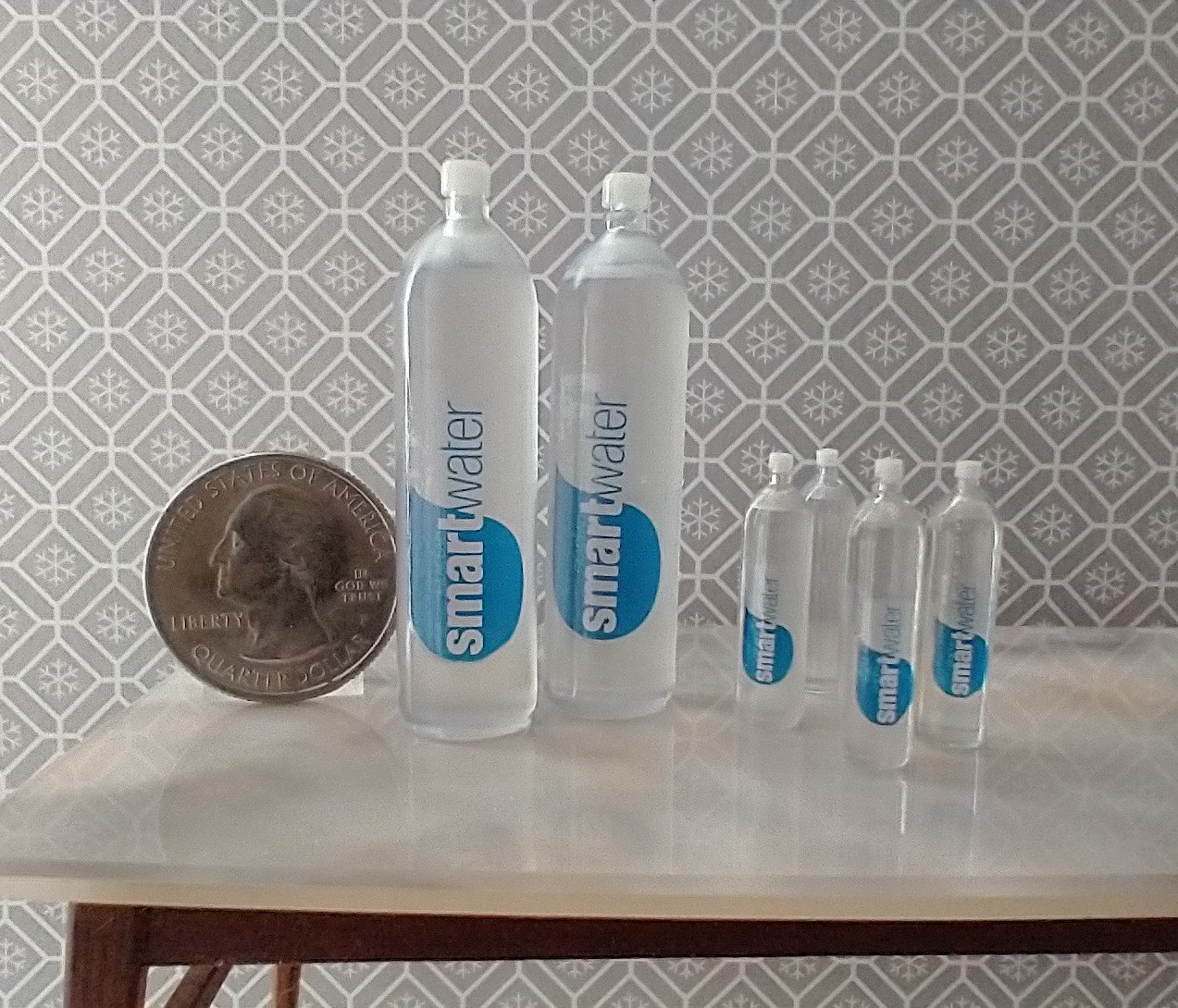 1:6 Playscale dollhouse miniature bottled water Tall bottle of drinking water in 6th scale