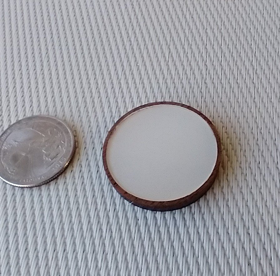 1:12 Dollhouse faux obsidian marble tray with solid walnut rim Kitchen round tray Serving tray REF Meandering pattern