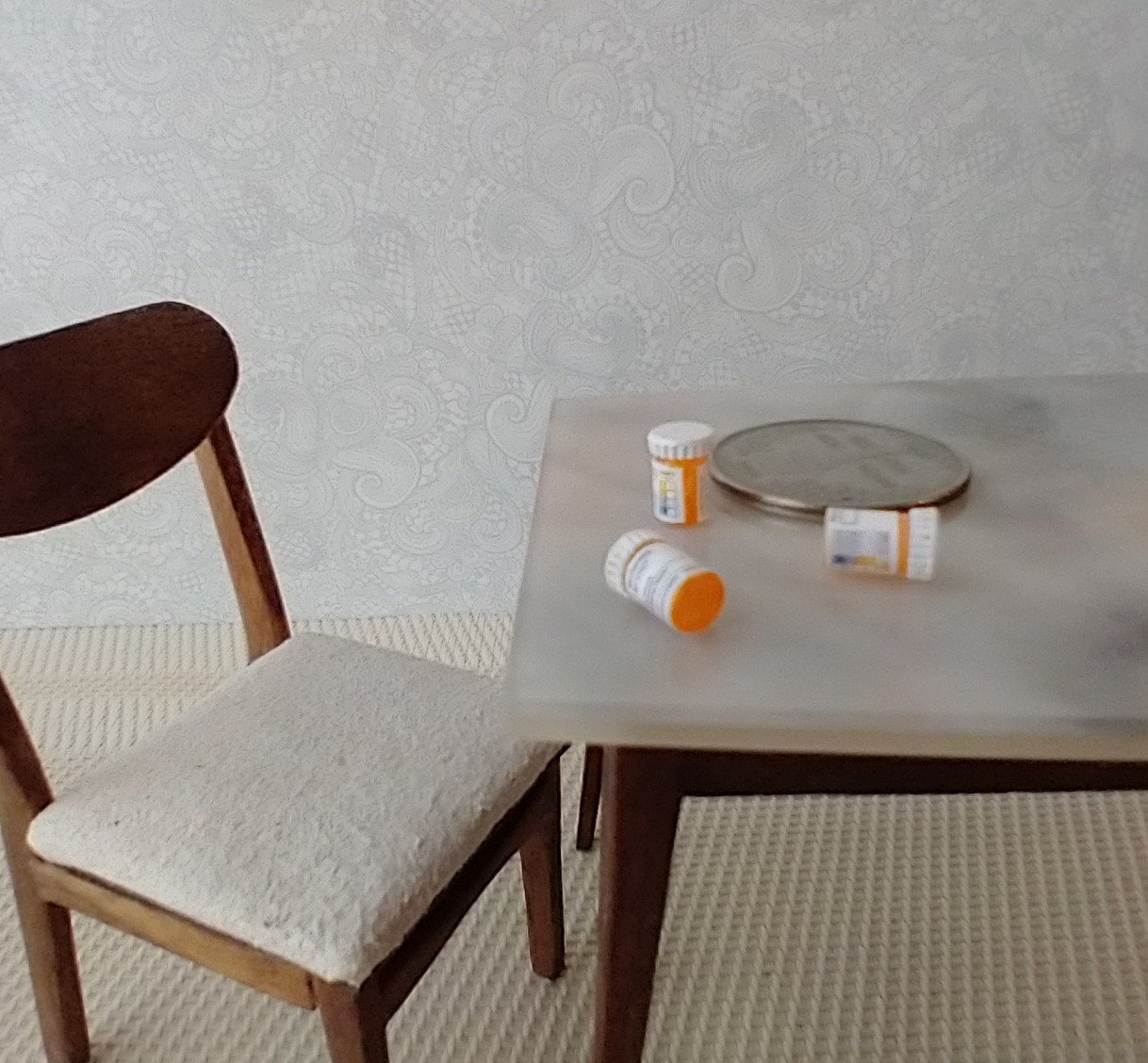 1:12 scale prescription pill bottle Medicine bottle Rx pill bottle with white cap PRICE is for ONE unit