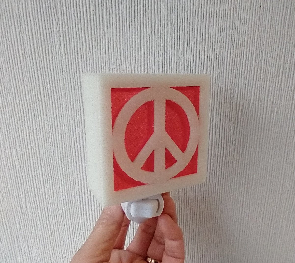 MCM Midcentury modern style breeze block night light REF Glow-in-dark + coral pink peace