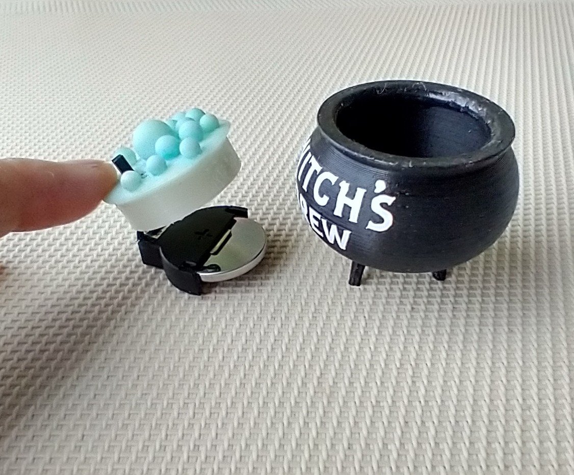 1:12 scale dollhouse battery operated cauldron light with morphing colors Witch's brew cauldron light Mini Halloween decor PRICE is for ONE unit