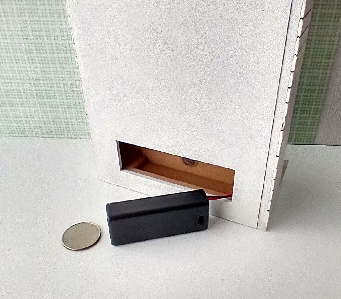 1:12 Dollhouse modern brick patterned fireplace with flickering insert slide switch battery opeated by two AAA batteries Free standing