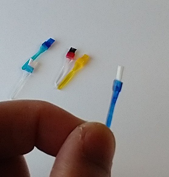 1:12 Dollhouse BBQ basting brush Faux silicone basting brush for kitchen or grilling REF Blue handle white bristles PRICE is for EACH