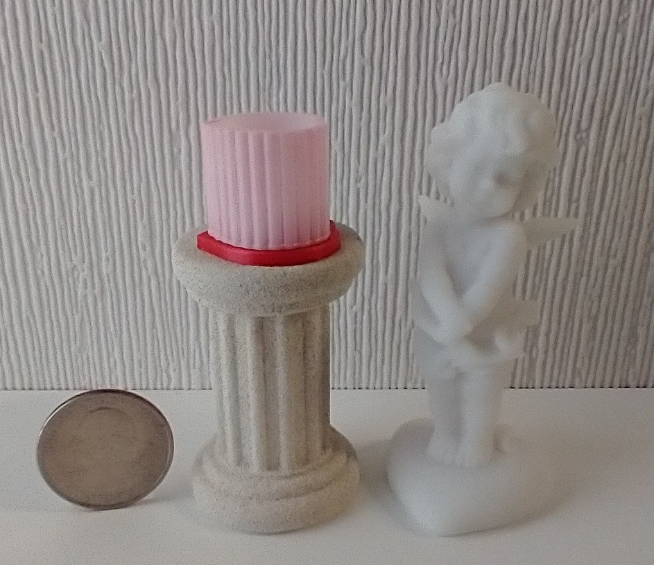 1:12 Dollhouse miniature heart shaped candle sleeve or battery lighted candle holder REF Fluted heart