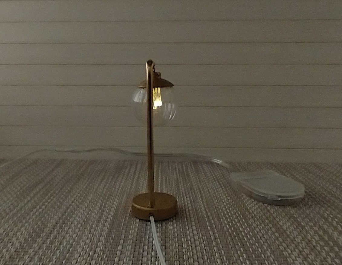 RESERVED 1:12 Dollhouse mid-century modern globe table lamp MCM inspired desk lamp Battery operated with external wires