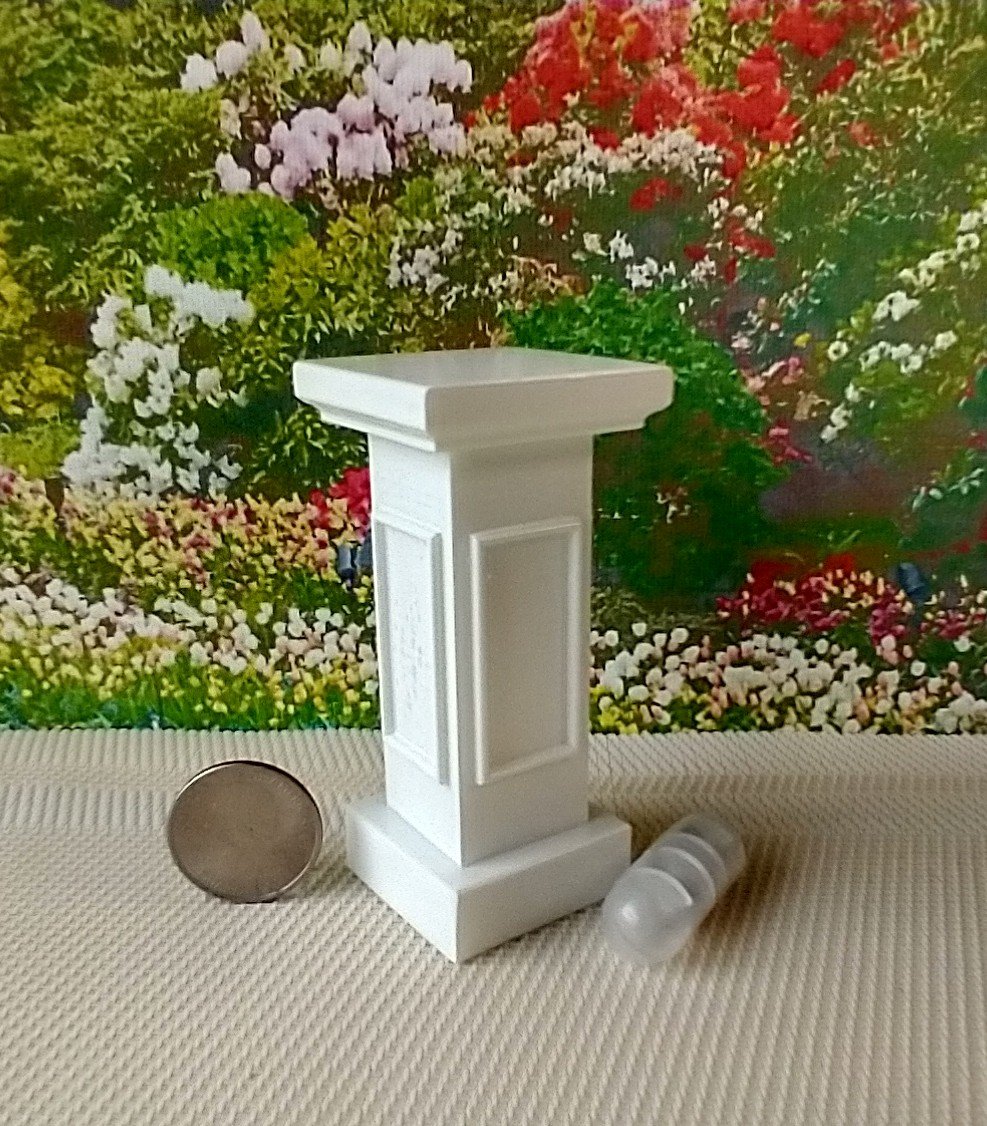 1:12 Dollhouse garden pedestal Battery operated lighted pedestal as plant stand or display stand or patio side table Price is for ONE unit REF Rectangle patterns