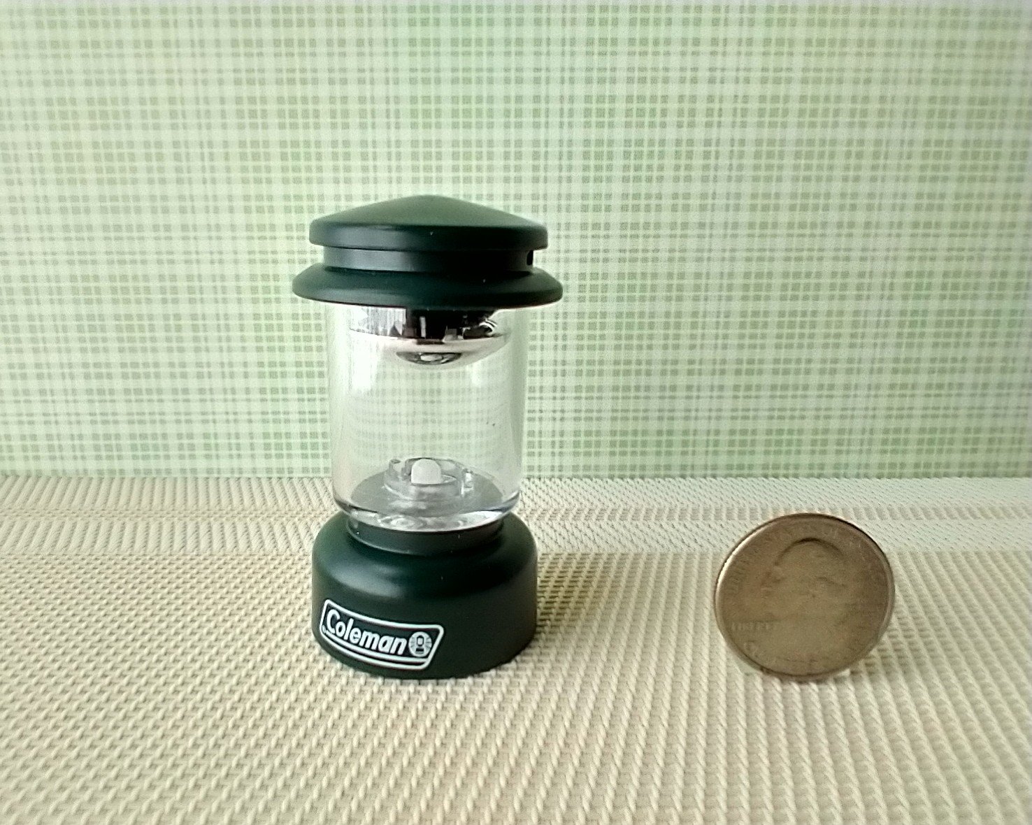 Battery operated miniature Coleman camping or LED lantern