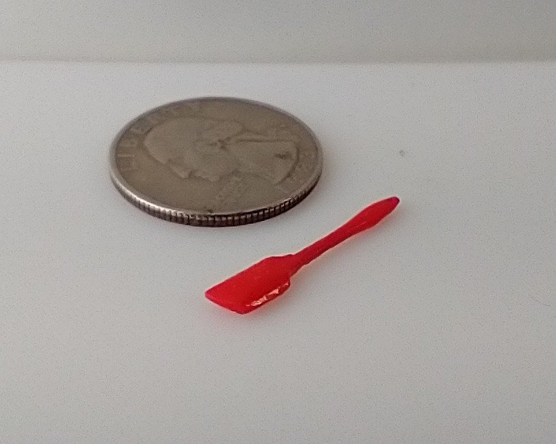 1:12 Dollhouse miniature faux silicone spatula REF Red