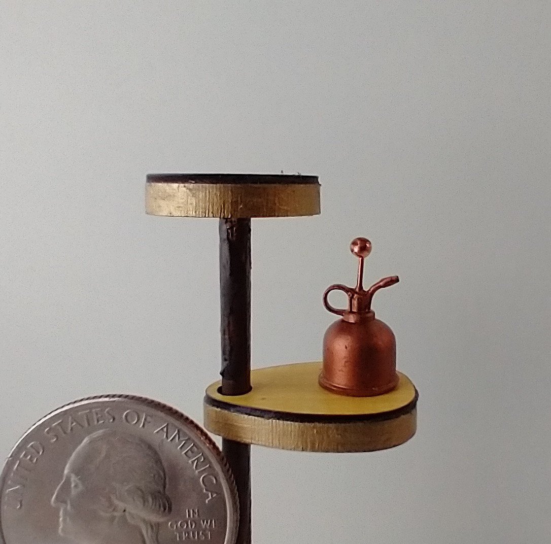 1:12 Dollhouse miniature retro spray bottle Plant mister in vintage style REF Copper finish
