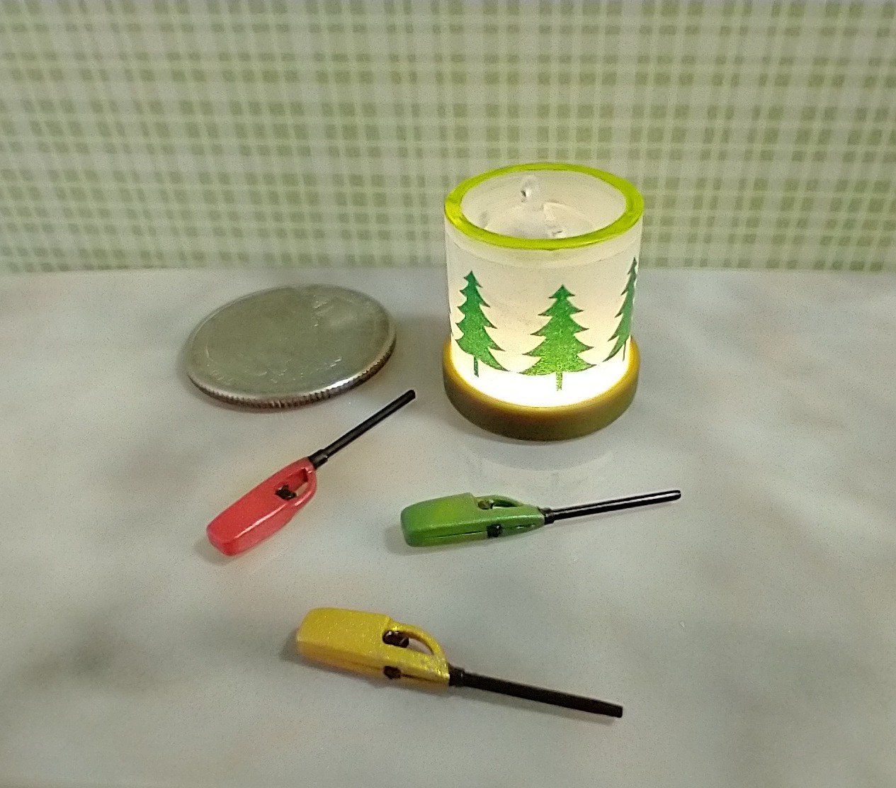 1:12 scale dollhouse holiday edition Candle lighter Click flame lighter NON-working Color options:red, green or golden Price is for EACH