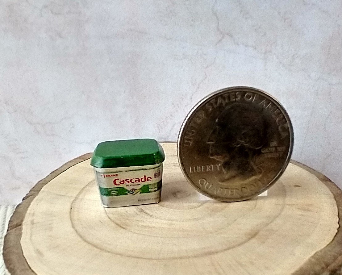1:12 Dollhouse miniature dishwasher detergent pods Dishwasher pods container with removable lid and 6 pods PRICE is for each set