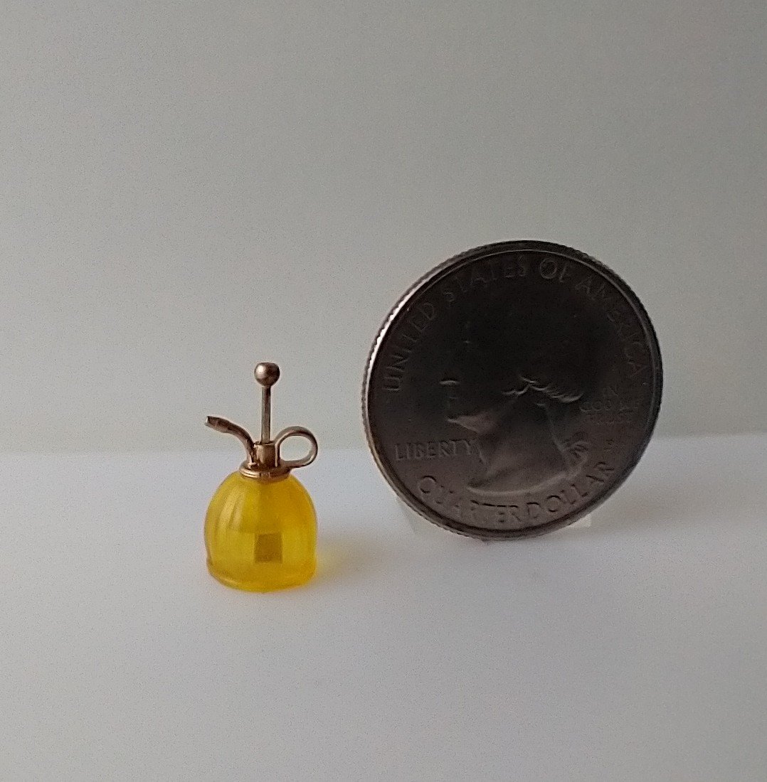 1:12 Dollhouse miniature retro spray bottle half filled with faux water Plant mister in vintage style REF Orange Price is for EACH
