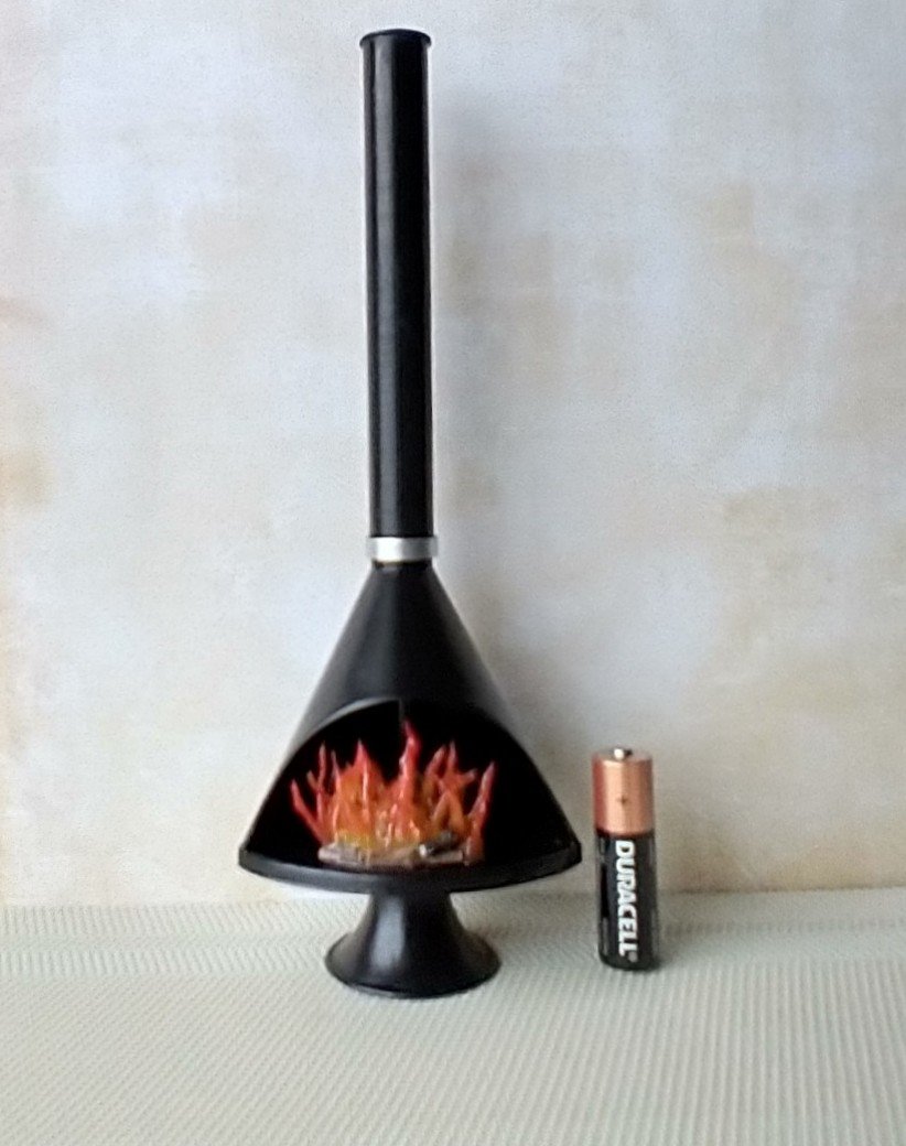 RESERVED 1:12 Dollhouse miniature Mid century modern free standing fireplace MCM Black fireplace inspired by Malm fireplace Retro fireplace REF Black