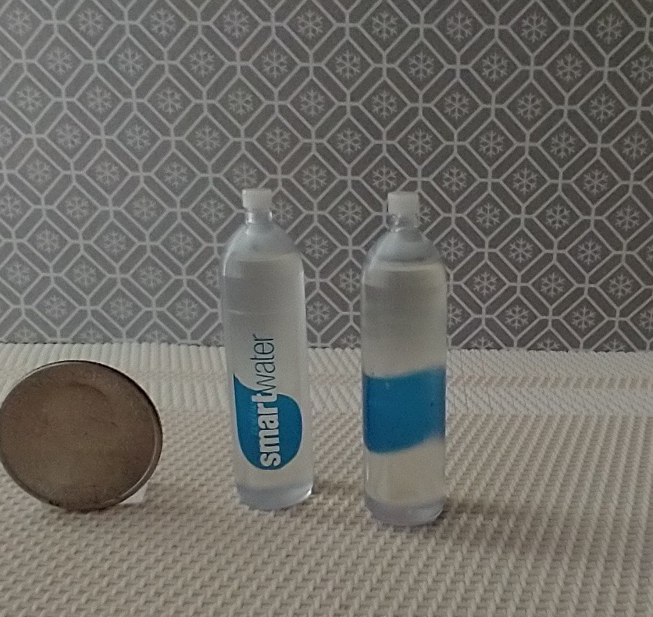 1:6 Playscale dollhouse miniature bottled water Tall bottle of drinking water in 6th scale