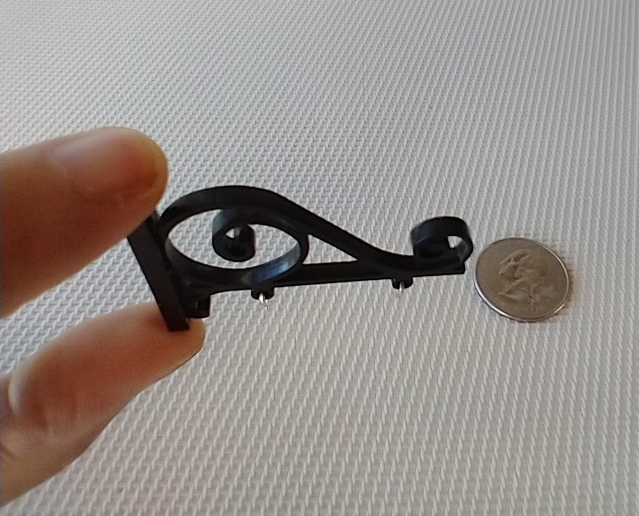 1:12 scale dollhouse hanging sign bracket Faux wrought iron scroll bracket Price is for ONE piece