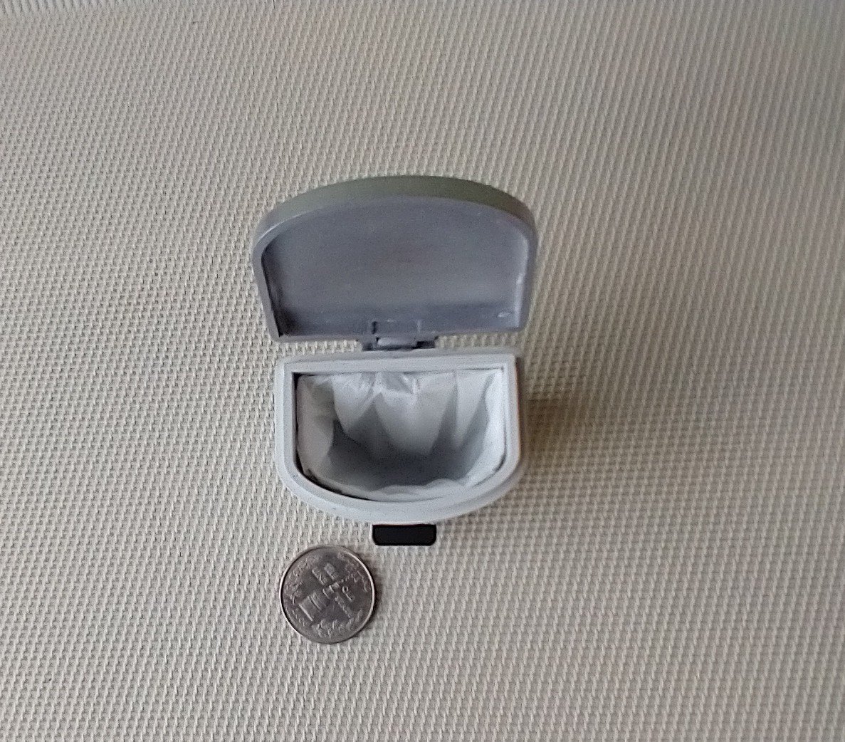 1:12 Dollhouse kitchen trash can in white finish with black pedal hinged silvery lid Modern styled trash can Kitchen garbagge can