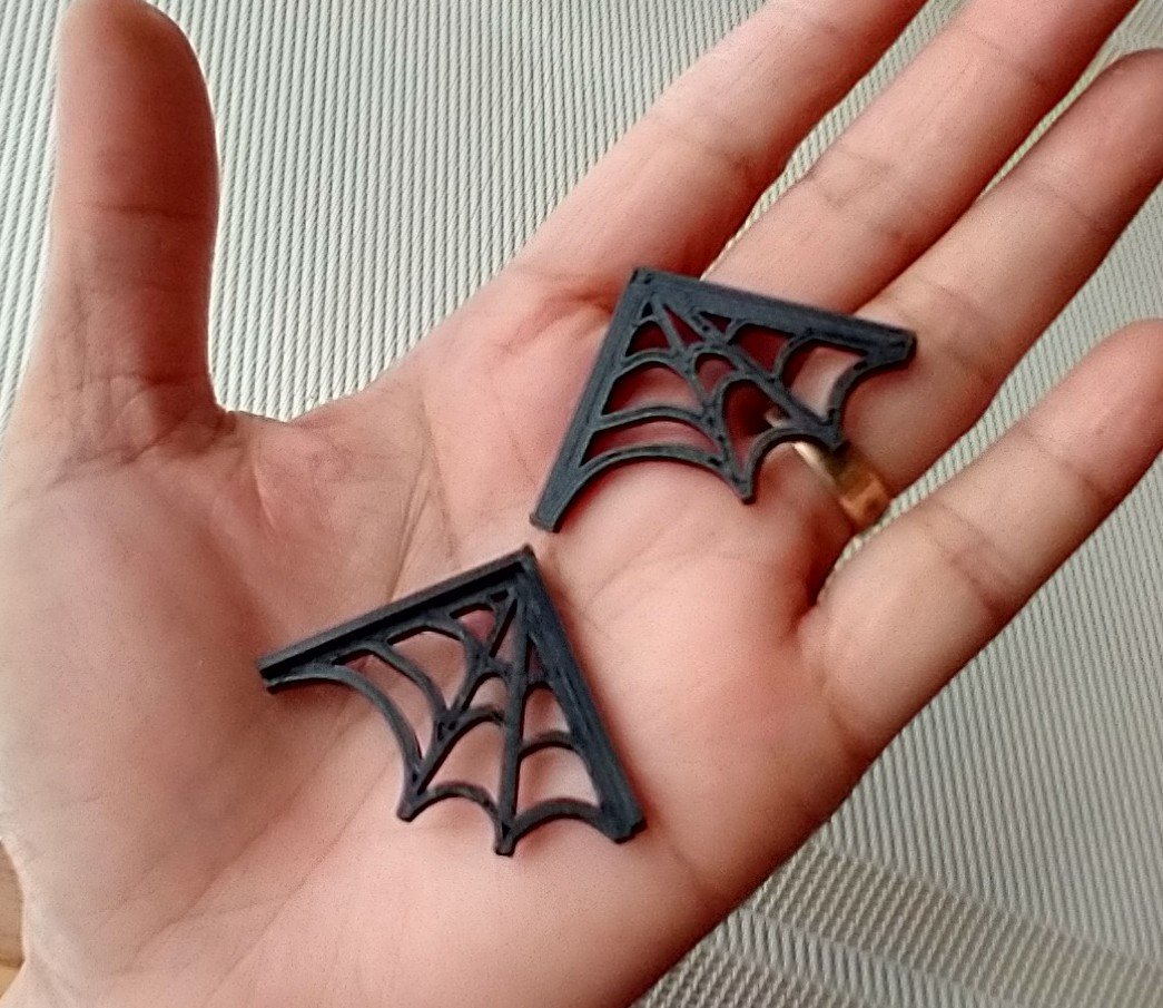 1:12 scale spider web corners Halloween corner spider web decors PRICE is for ONE PAIR
