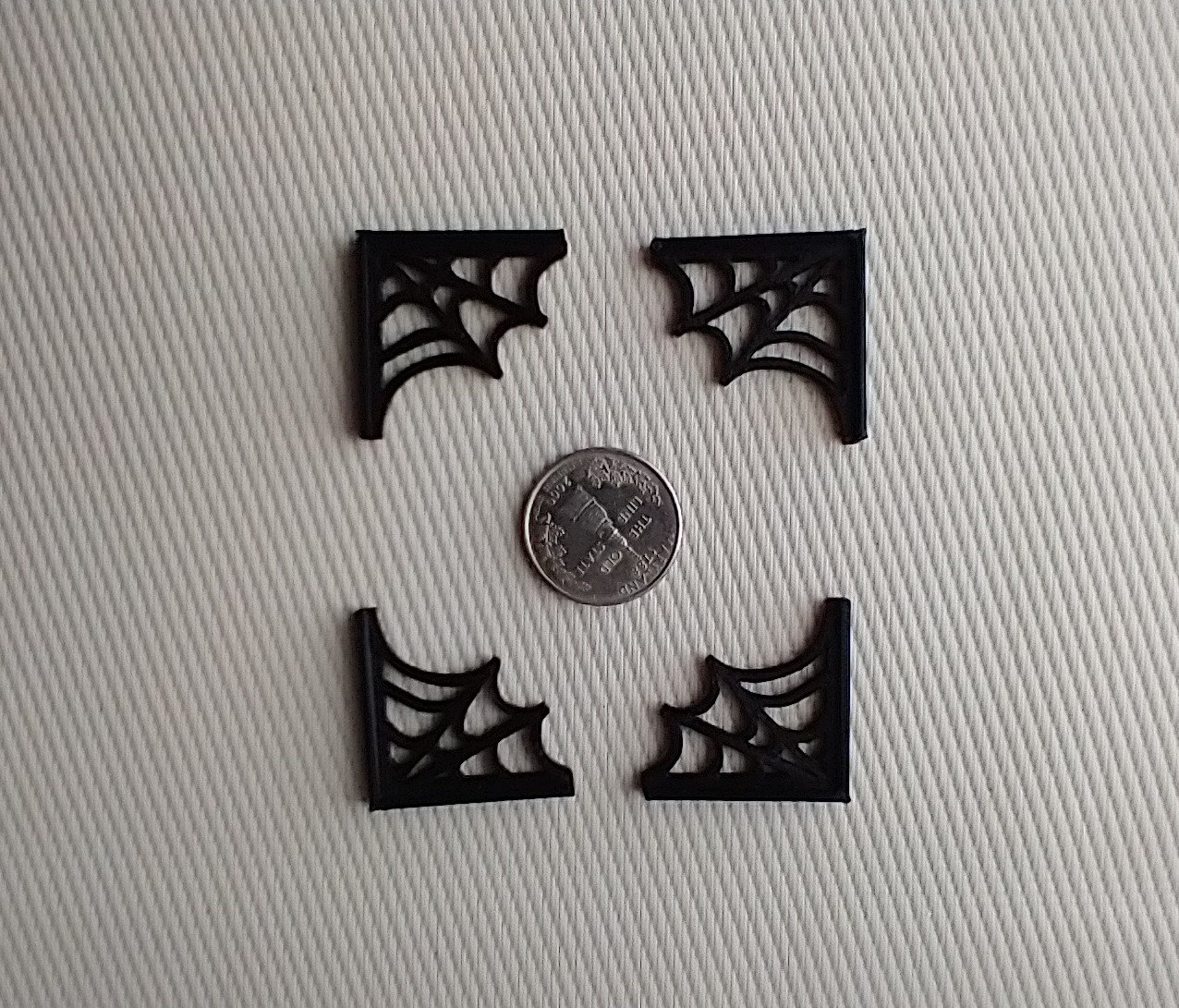 1:12 scale spider web corners Halloween corner spider web decors PRICE is for ONE PAIR