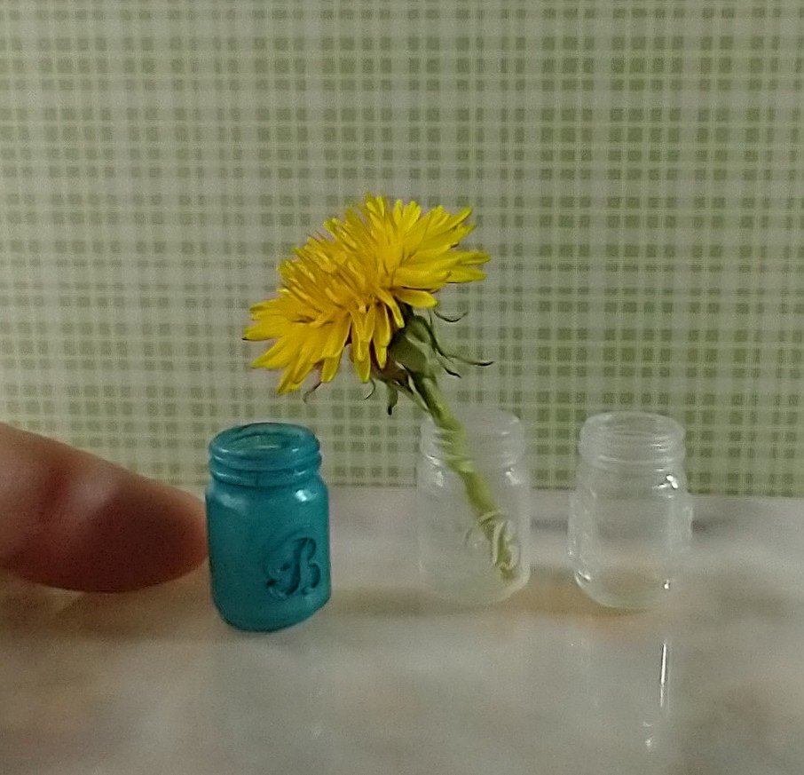 1:12 Dollhouse miniature mason jar inspired glassware no handle DIY supply Price is for EACH REF Clear jar vase