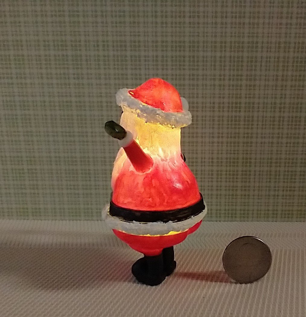 Miniature light up Santa Claus holiday decor Battery operated lighted Santa figurine Christmas display