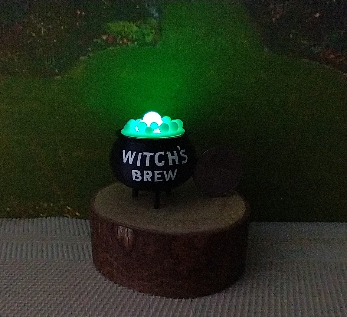 1:12 scale dollhouse battery operated cauldron light with morphing colors Witch's brew cauldron light Mini Halloween decor PRICE is for ONE unit