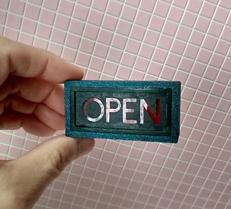 1:12 Dollhouse light up OPEN sign Battery operated store OPEN sign Free standing and no external wires