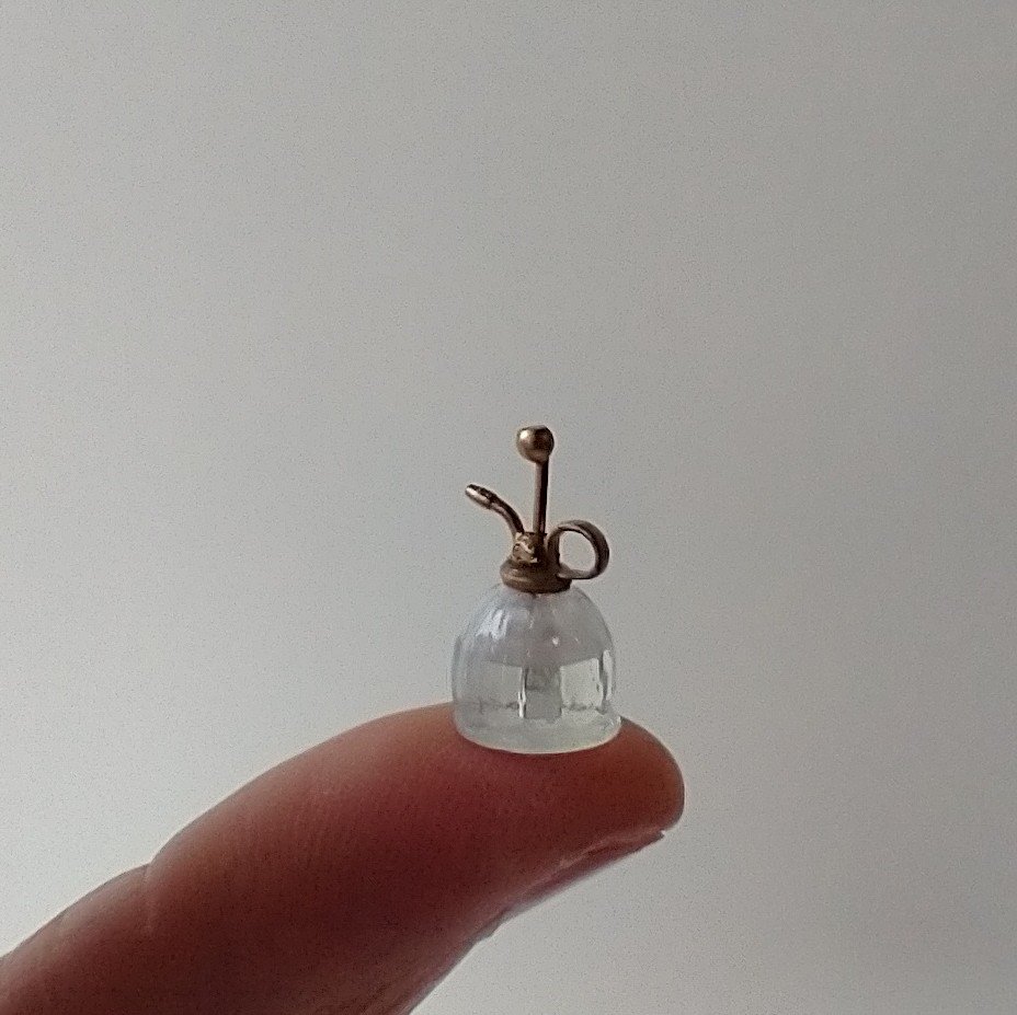 1:12 Dollhouse miniature retro spray bottle half filled with faux water Plant mister in vintage style REF Clear Price is for EACH