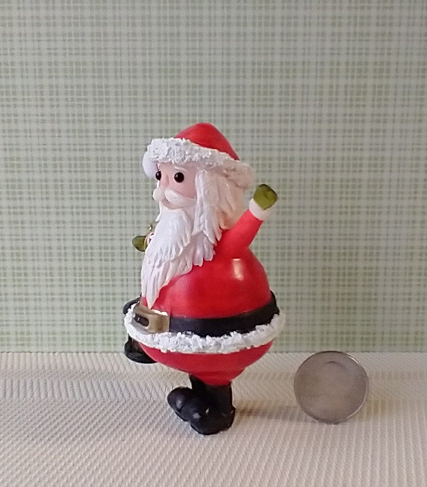 Miniature light up Santa Claus holiday decor Battery operated lighted Santa figurine Christmas display