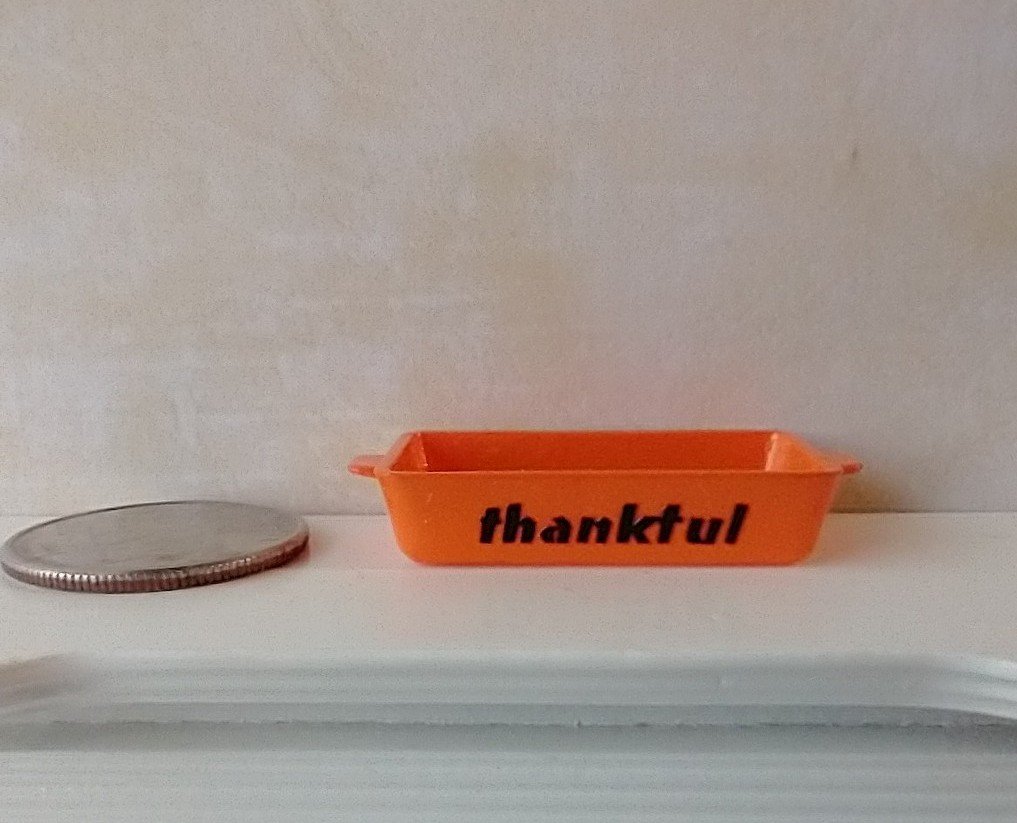 1:12 miniature faux stoneware baking dish Casserole baking dish for autumn or thanksgiving