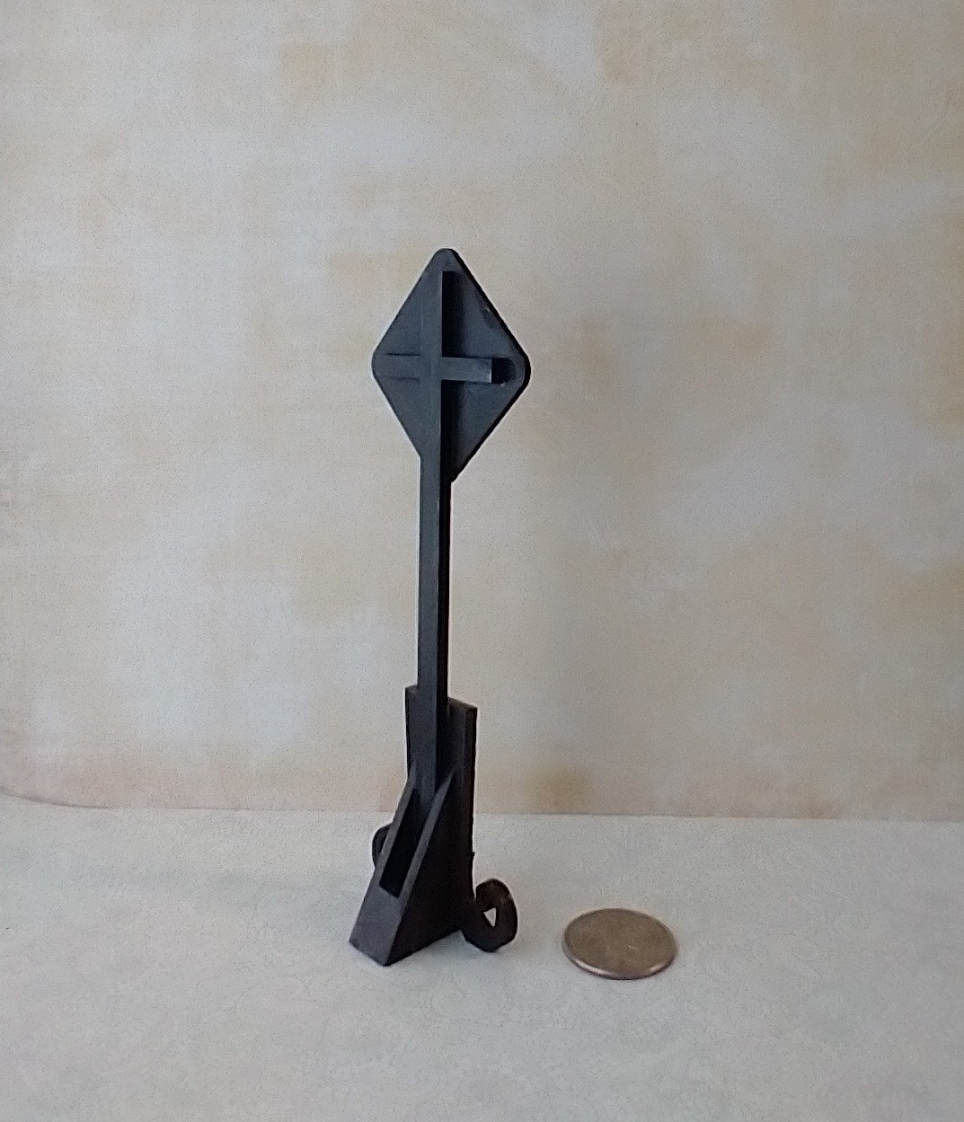 1:12 scale dollhouse Halloween decor Dead End sign on witchy boots