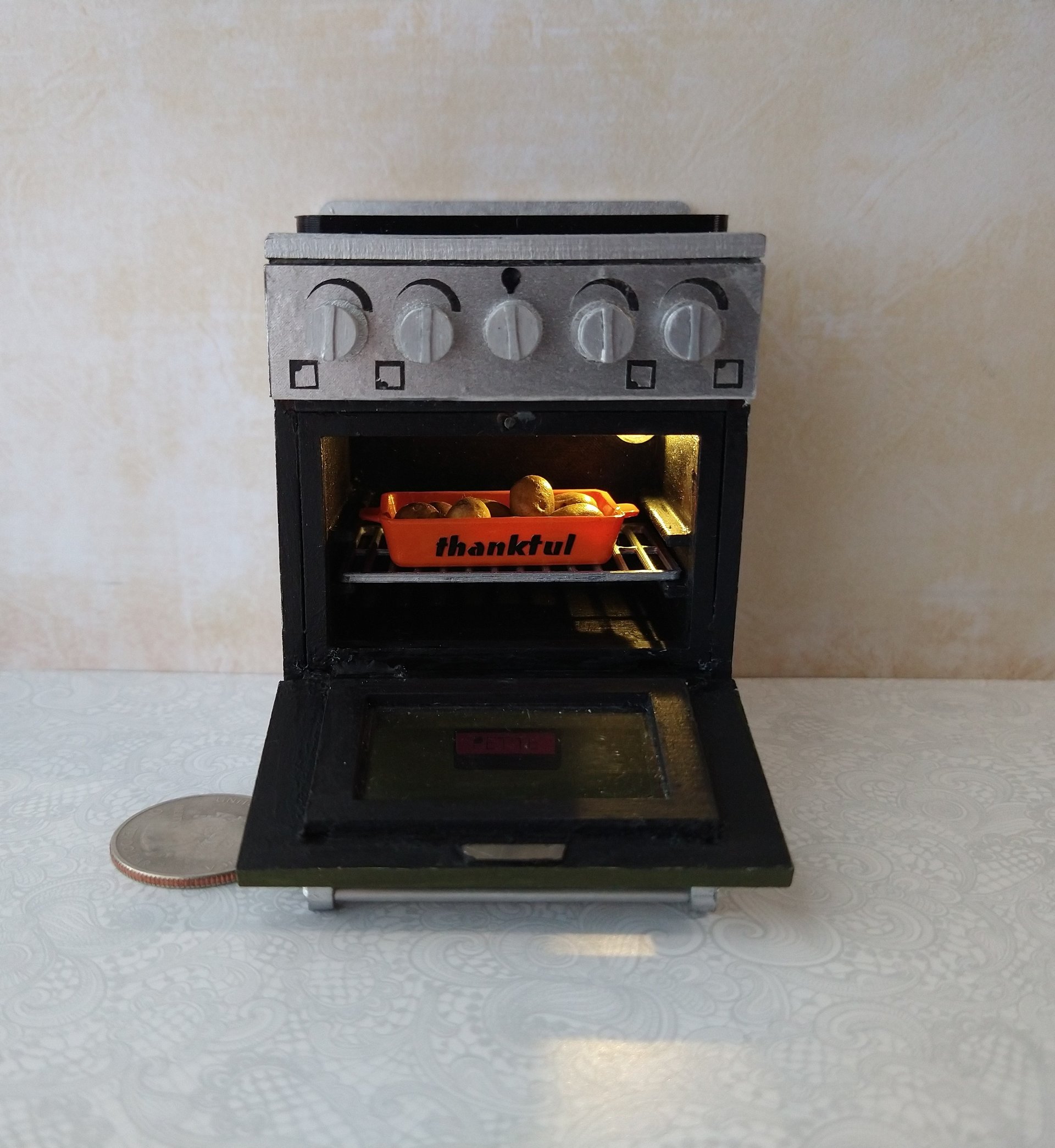 1:12 miniature faux stoneware baking dish Casserole baking dish for autumn or thanksgiving