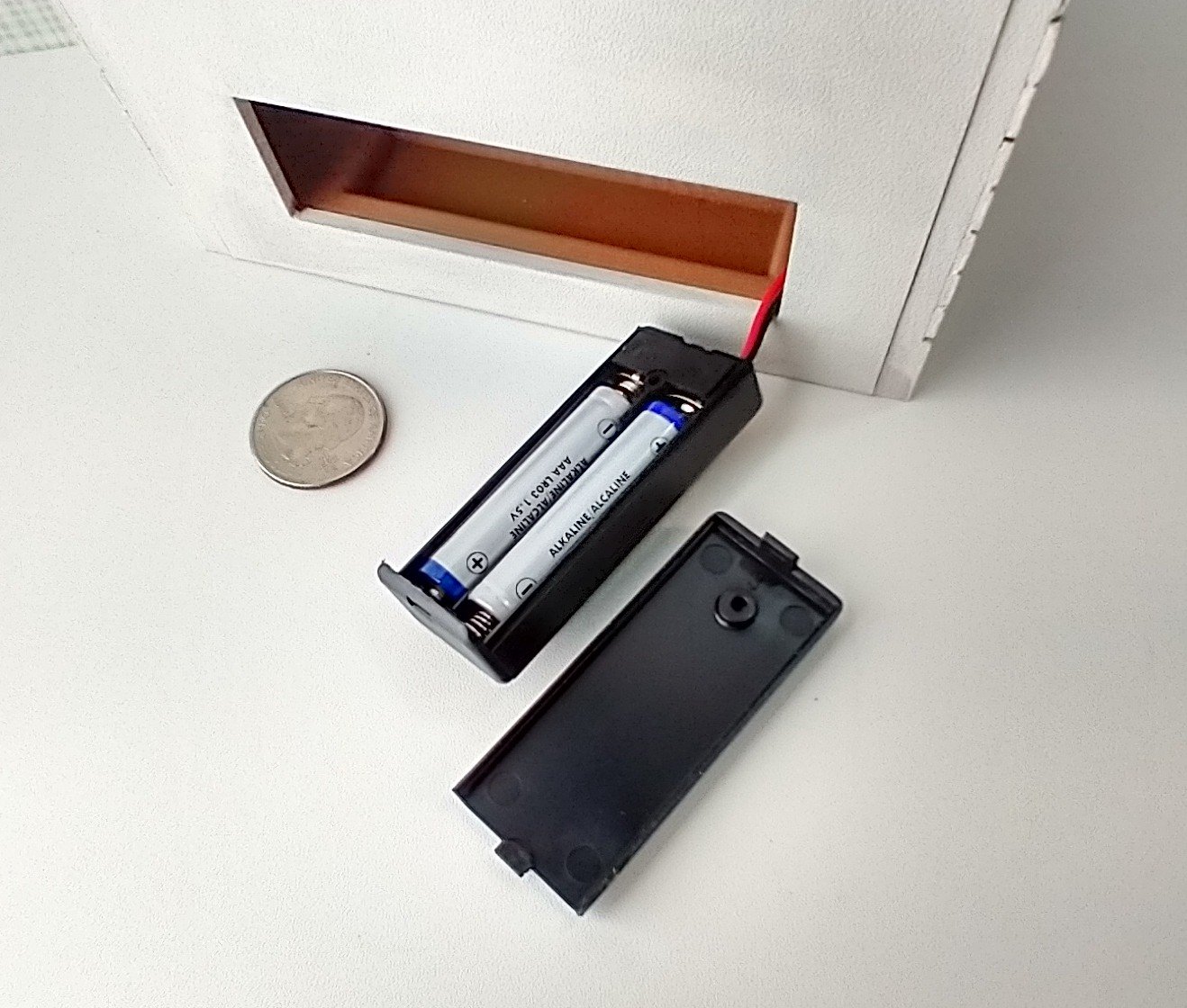 1:12 Dollhouse modern brick patterned fireplace with flickering insert slide switch battery opeated by two AAA batteries Free standing