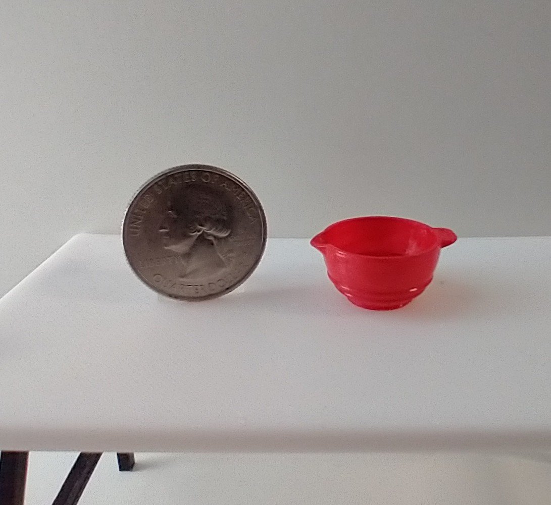1:12 Dollhouse miniature mixing bowl REF Red