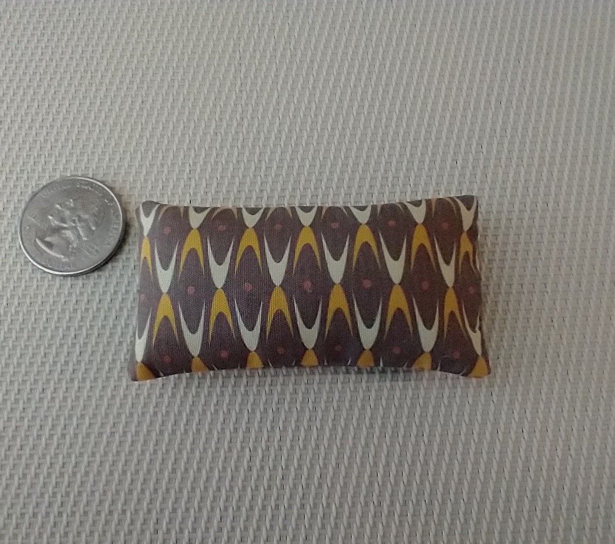 1:12 dollhouse mid-century modern atomic boomerangs pattern cushion or pillow