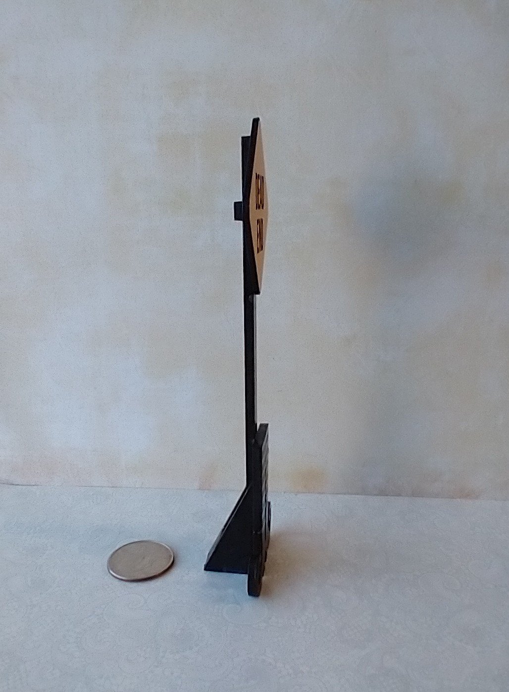 1:12 scale dollhouse Halloween decor Dead End sign on witchy boots