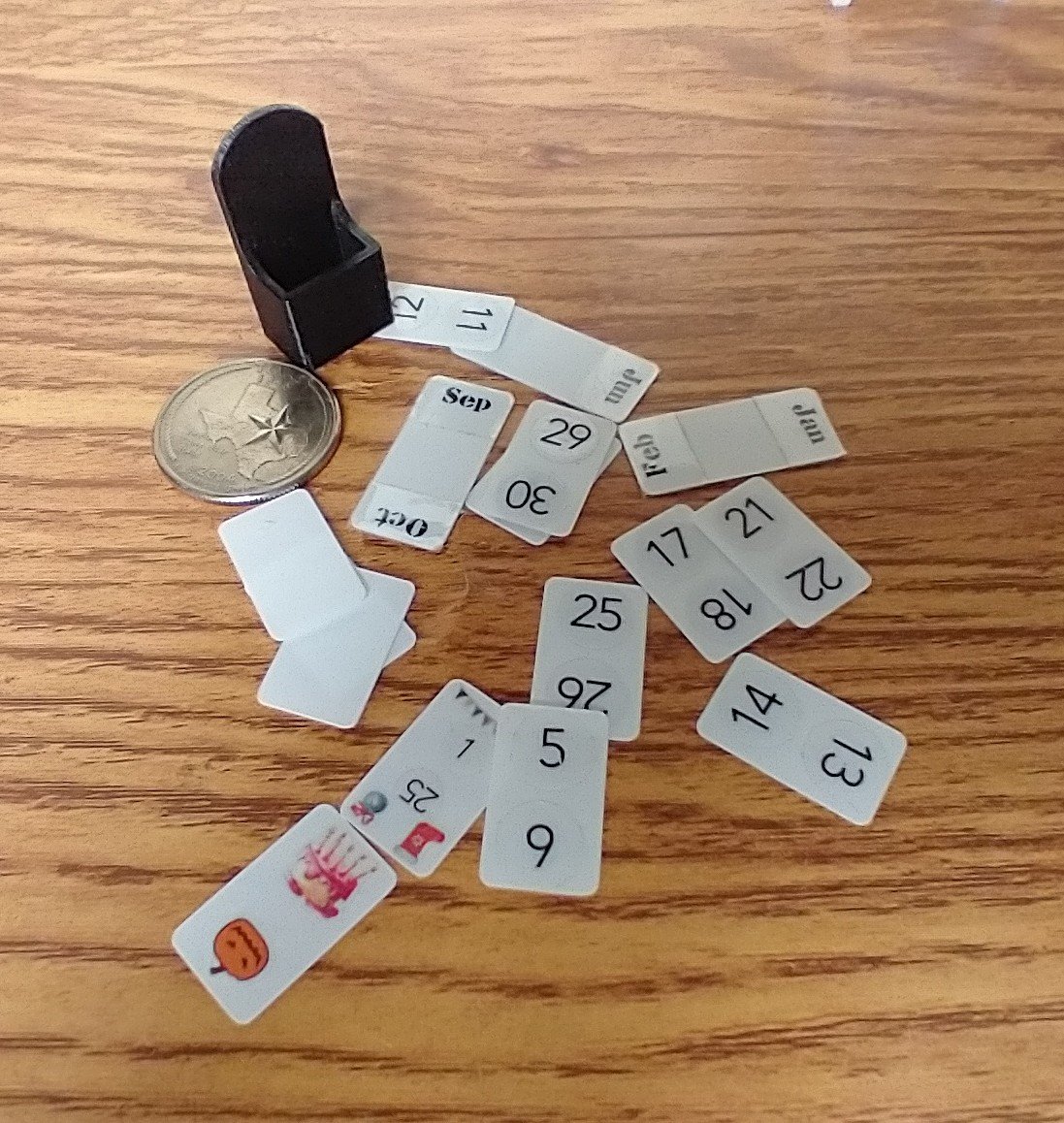 1:12 dollhouse miniature perpetual calendar Shuffle calendar in black holder box Table top calendar Desk calendar in modern settings PRICE is for EACH set