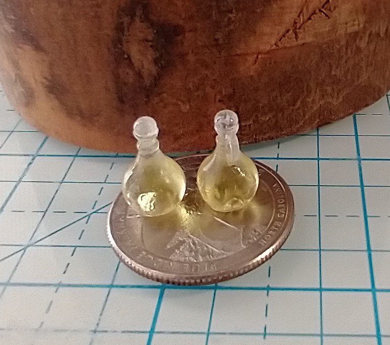 1:12 Dollhouse cooking oil dispenser  faux glass cruet olive oil dispenser with clear stopper PRICE is for EACH