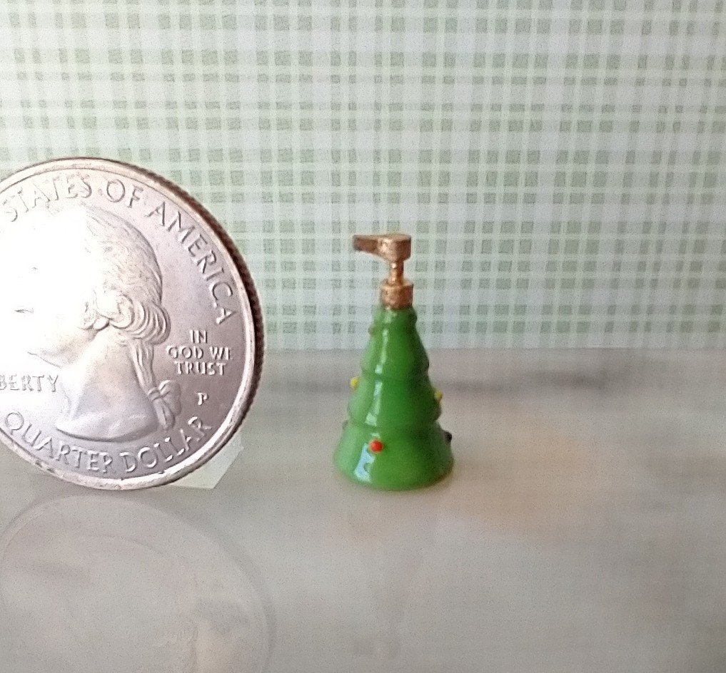 1:12 dollhouse miniature holiday themed hand soap dispenser Christmas hand soap dispenser for kitchen or bath REF Christmas tree