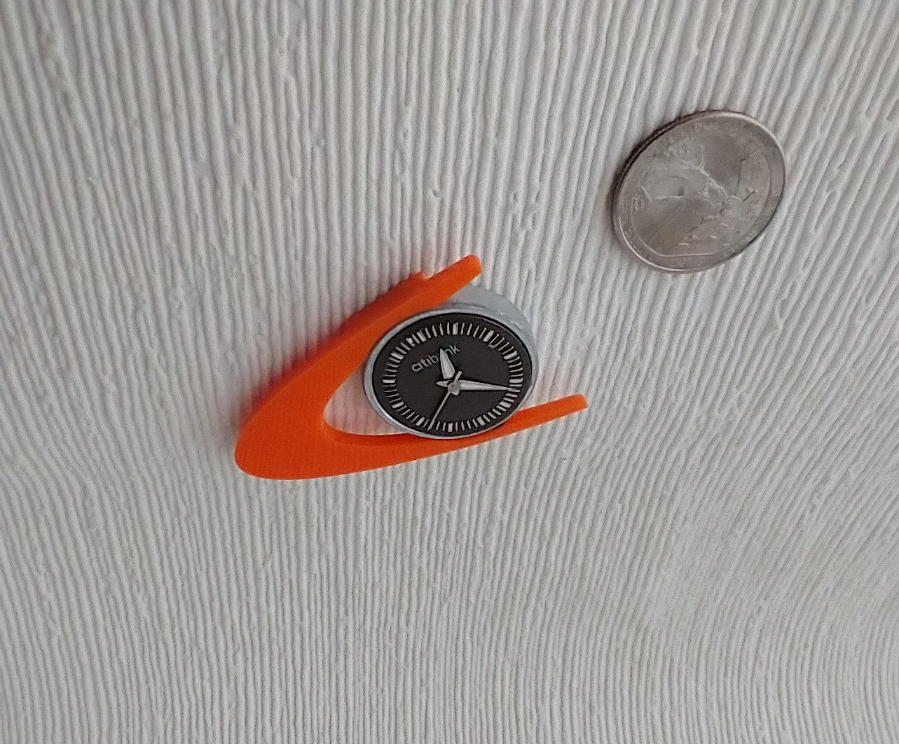 1:12 Dollhouse orange boomerang wall clock Mid-century styled atomic wall clock