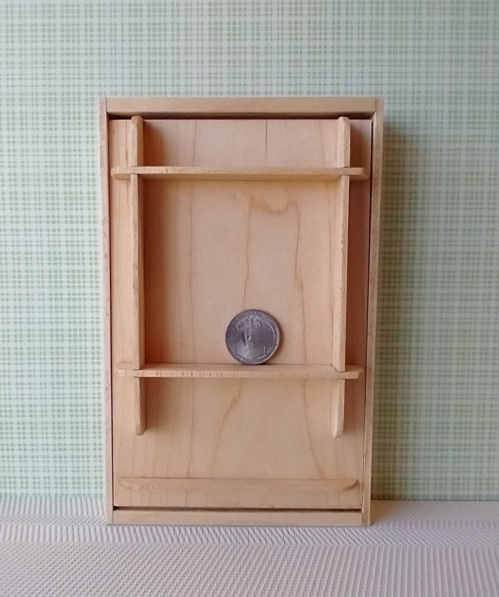 REERVED 1:12 Dollhouse miniature Murphy bed in solid hard maple Full/double fold-down bed Wall bed with shelving multi-function dolls bed