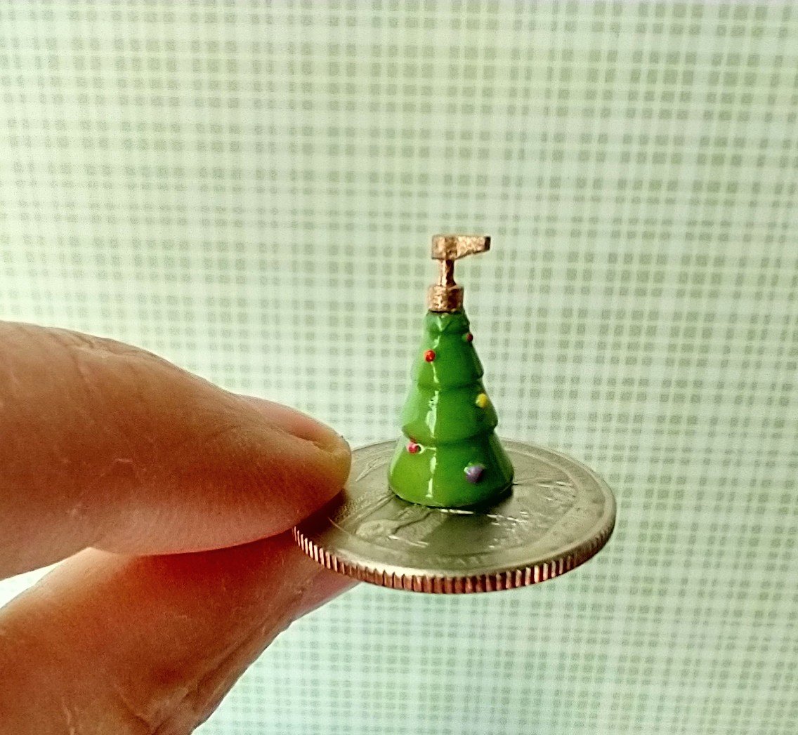 1:12 dollhouse miniature holiday themed hand soap dispenser Christmas hand soap dispenser for kitchen or bath REF Christmas tree