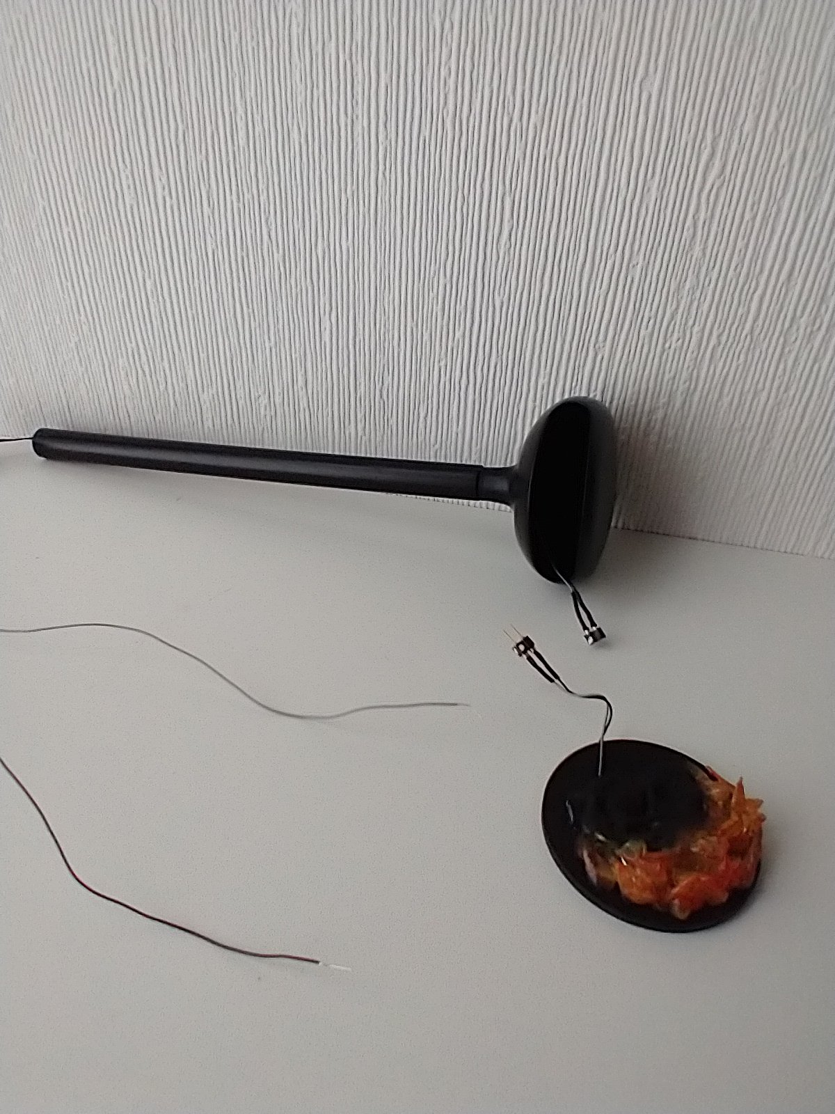 RESERVED for Sherryl.  1:12 Dollhouse miniature hanging modern fireplace with flickering insert REF Black