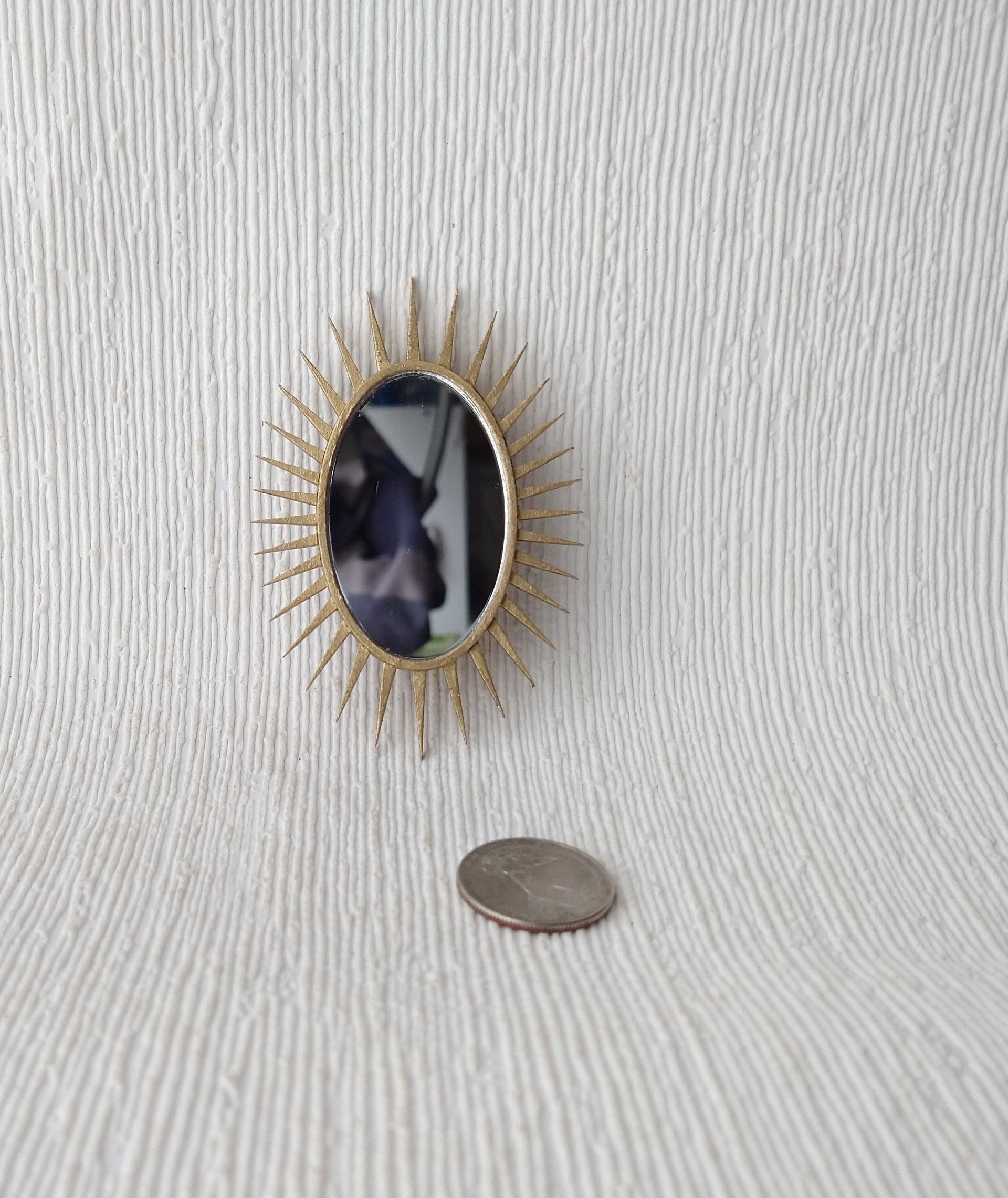 1:12 Dollhouse mid-century styled oval sunburst mirrors MCM dollhouse decorative mirrors Price is for EACH unit