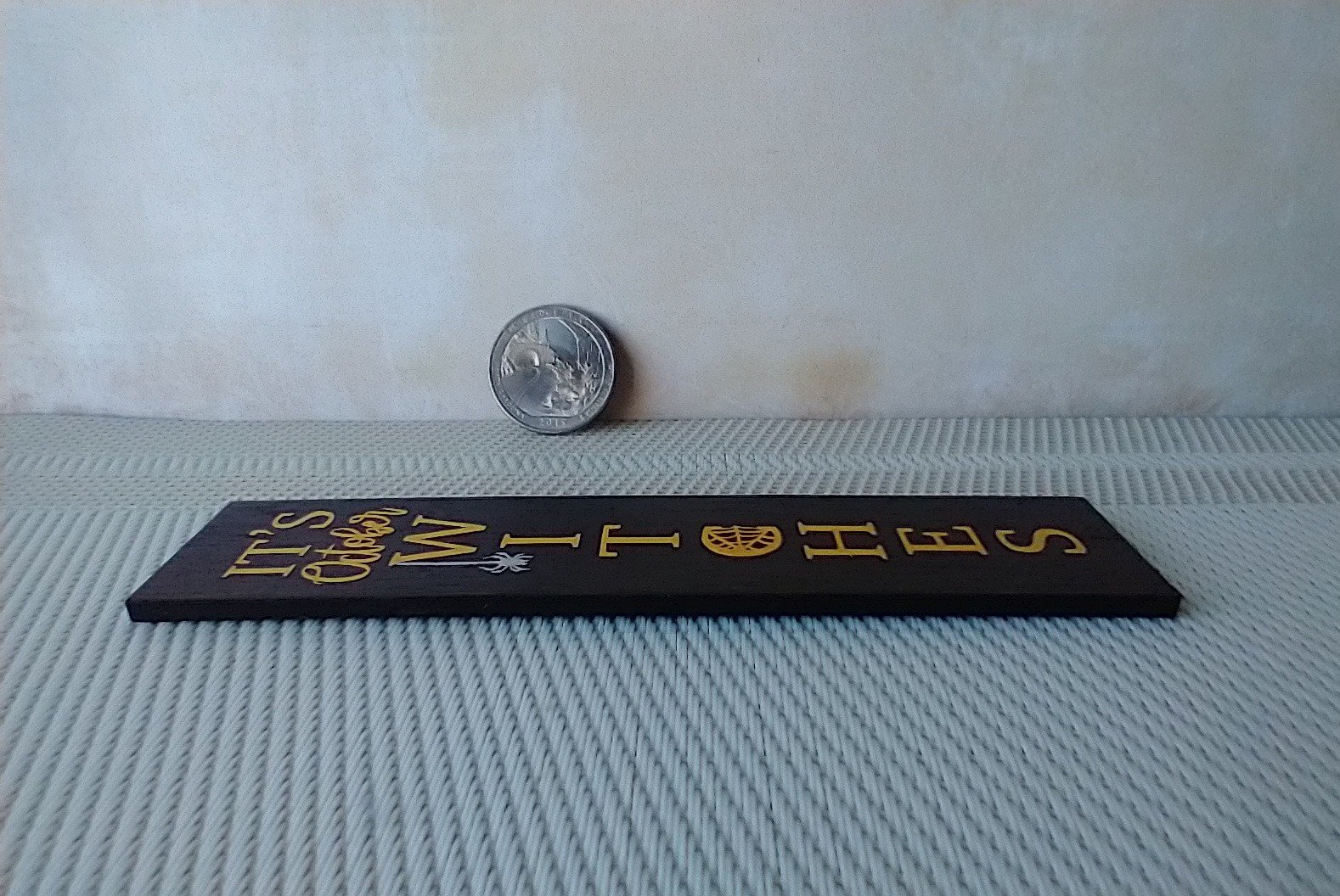 1:12 Dollhouse porch sign It's October Witches with spider decal Wooden porch sign for Halloween