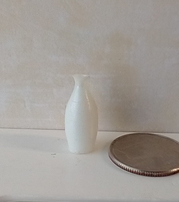 1:12 miniature white vase inspired by a bowling pin :)